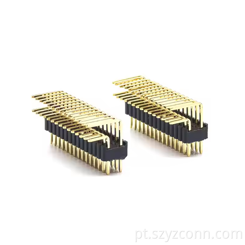 1.272.54mm Pitch Pin Header Connector Dual Row Right Angle SQ0.46mm H2.5 215P (4)